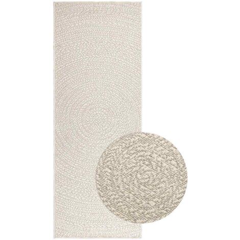 vidaXL Tappeto ZIZUR Crema 80x200 cm Aspetto Iuta Interni ed Esterni