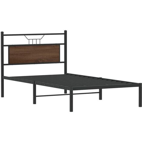 vidaXL Giroletto senza Materasso Rovere Marrone 100x190 cm Truciolato (1/5)