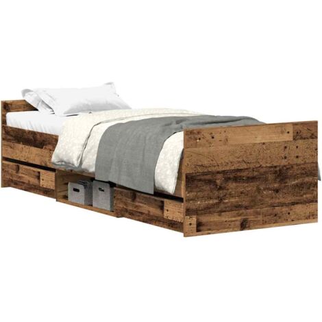 vidaXL Giroletto senza Materasso Legno Antico 90x190cm in Truciolato (1/5)
