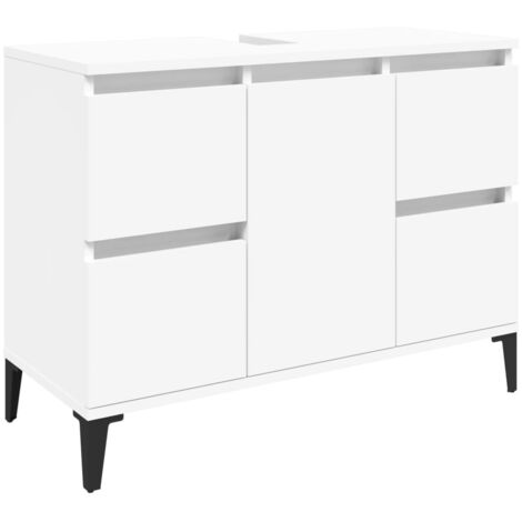 vidaXL Mobile Lavabo Bianco 80x33x60 cm in Legno Multistrato