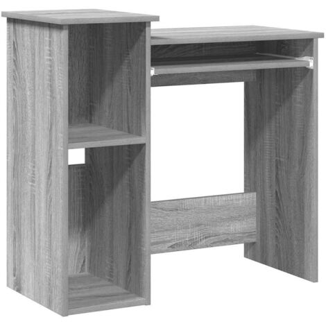 vidaXL Scrivania Mensole Grigio Sonoma 84x40x78 cm Legno Multistrato (1/5)