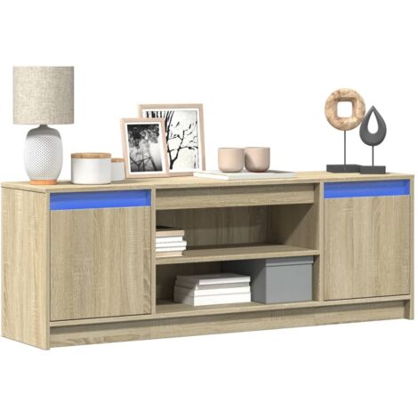 vidaXL Mobile Porta TV con LED Rovere Sonoma 139,5x34x50 cm Truciolato