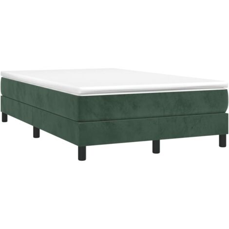 vidaXL Giroletto a Molle con Materasso Verde Scuro 120x190 cm Velluto