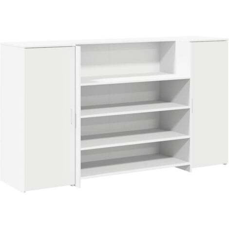 vidaXL Scrivania per Reception Bianca 180x50x103,5 cm in Legno Massello