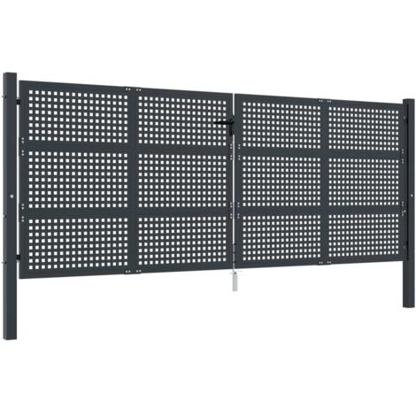 vidaXL Cancello Giardino Antracite 400x150 cm in Acciaio