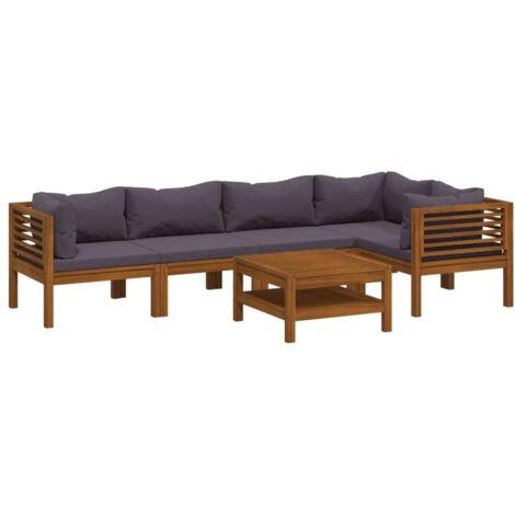 vidaXL Set Divani da Giardino 6 pz con Cuscini in Massello di Acacia