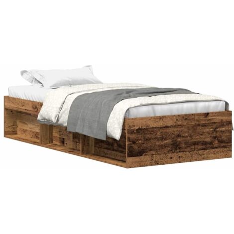 vidaXL Giroletto senza Materasso Legno Antico 90x200cm in Truciolato (1/5)