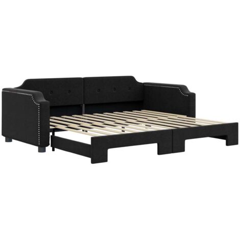 vidaXL Divano Letto con Letto Estraibile Nero 80x200 Tessuto