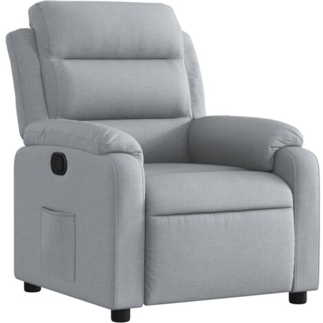 vidaXL Poltrona reclinabile in tessuto grigio chiaro