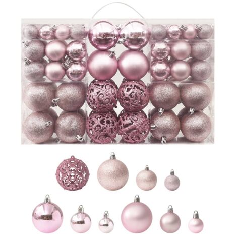 vidaXL Set Palline di Natale 100 pz Rosa