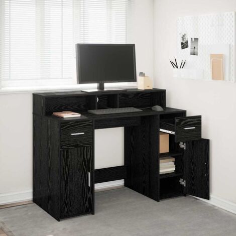 vidaXL Scrivania Rovere nero 120 x 55 x 91 cm Legno multistrato