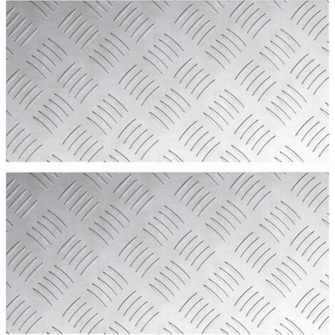 vidaXL Dischi Quadrati 2 pcs Argento 40 x 20 cm Alluminio