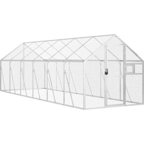 vidaXL Voliera Argento 1,79x6x1,85 m in Alluminio