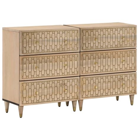 vidaXL Credenze 2 pz 60x33x75 cm in Legno Massello di Mango (1/5)
