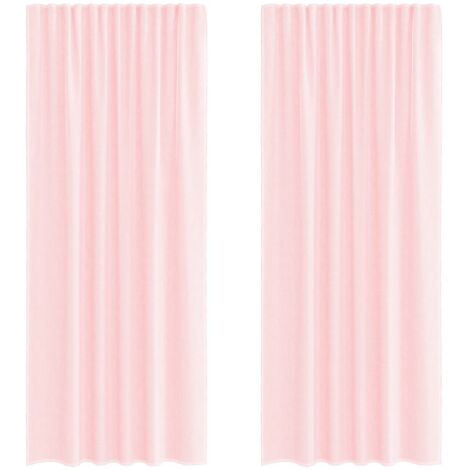vidaXL Tende in Voile con Tasche per Aste 2 pz Rosa Chiaro