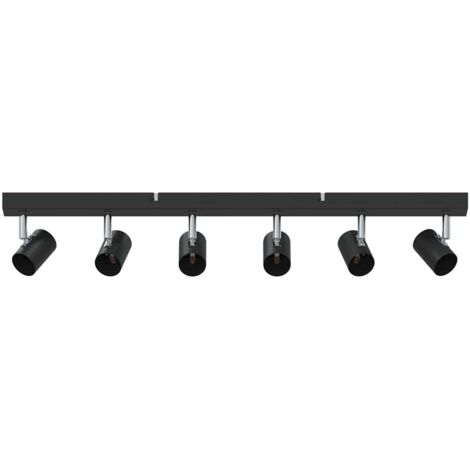 vidaXL Faretto da soffitto Nero 73 x 6.5 x 11.5 cm Acciaio (1/5)