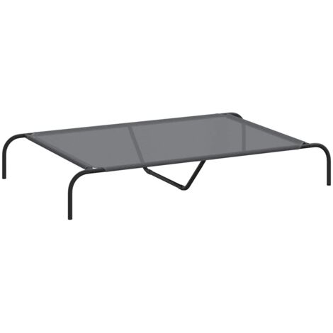 vidaXL Cuccia per Cani Rialzata Grigia 130x80x20cm Textilene e Acciaio