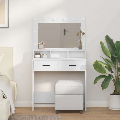 vidaXL Tavolo da Toeletta Bianco 79 x 41 x 135 cm Legno multistrato