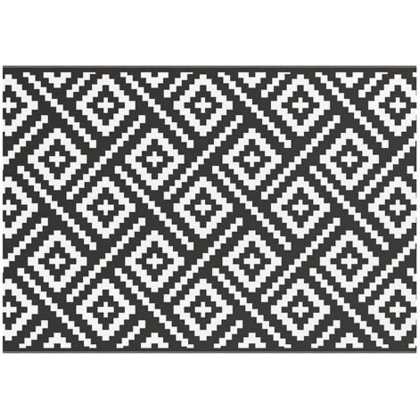 vidaXL Tappeto da Esterni ARAKIL Bianco e Nero 160x230 cm in PP