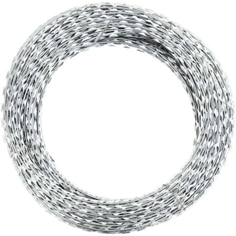 vidaXL Filo Spinato Fermagliato con Clip in Acciaio Zincato 300 m