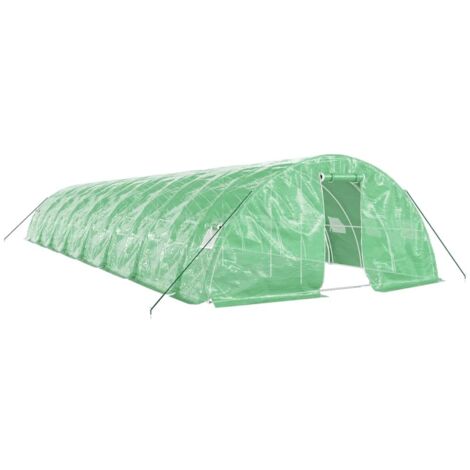 vidaXL Serra con Telaio in Acciaio Verde 80 m² 16x5x2,3 m