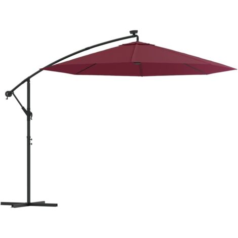 Furniture Limited - Ombrellone a Sbalzo con LED e Palo in Acciaio