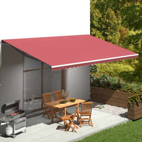 Tessuto di Ricambio per Tenda da Sole Rosso Borgogna 6x3,5 m vidaXL