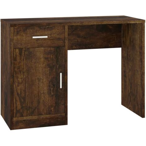 Scrivania Cassetto rovere fumo 100x40x73cm Legno Multistrato vidaXL