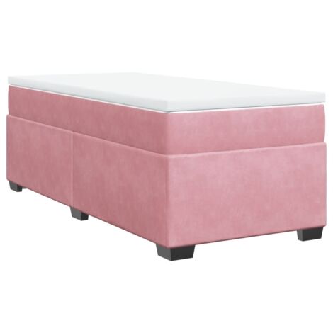 vidaXL Giroletto a Molle con Materasso Rosa 80x200 cm in Velluto (1/5)