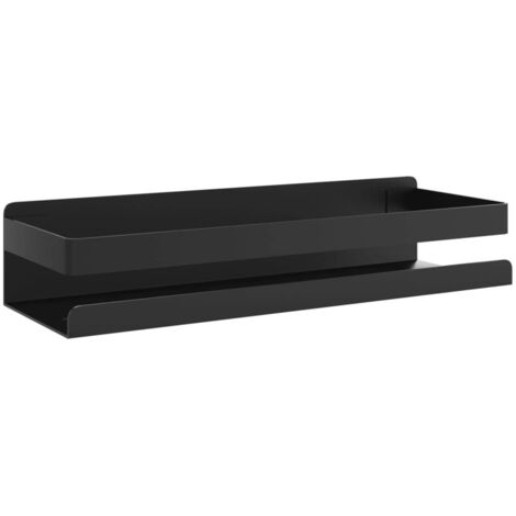 vidaXL Mensola Doccia Nera Opaca 30x10x6cm Acciaio Inox 304 Spazzolato