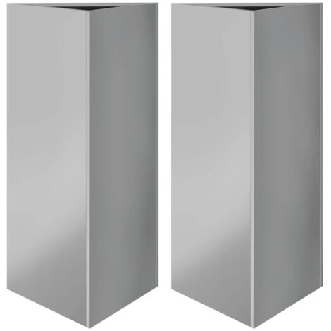 vidaXL Fioriere 2 pz Triangolari 40x40x75 cm in Acciaio Zincato