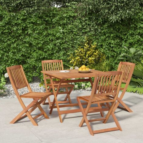 Set da Pranzo per Giardino 5 pz in Legno Massello di Acacia vidaXL 282482