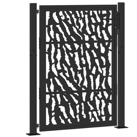Cancello da giardino nero 105x130 cm in acciaio con design a traliccio vidaXL