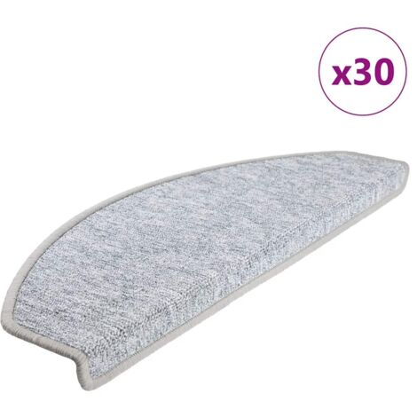 vidaXL Tappetini per scale 30 pz 65x24x4 cm Grigio chiaro Semicircolari Grandi