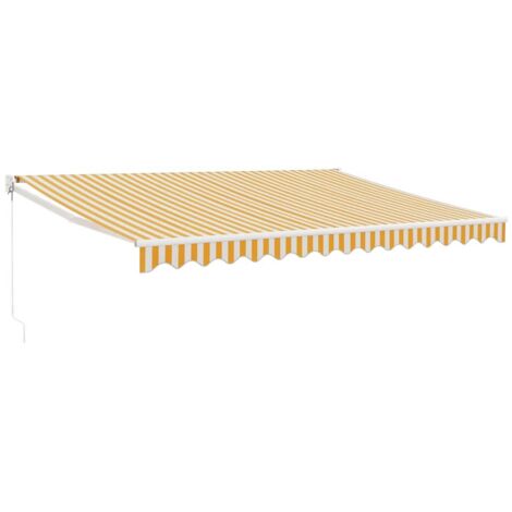 vidaXL Tenda Retrattile Gialla e Bianca 4,5x3 m in Tessuto e Alluminio