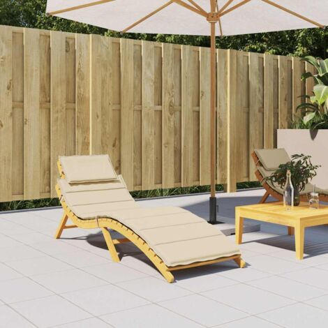 Cuscino per Lettino Beige 186x58x4 cm in Tessuto Oxford vidaXL