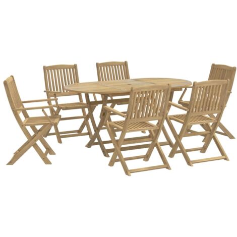 vidaXL Set da Pranzo da Giardino 7 pz in Legno Massello di Acacia