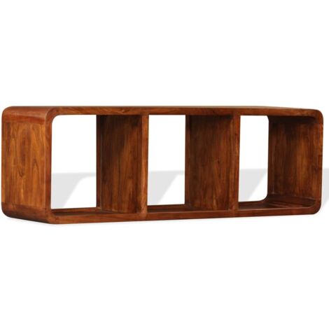 Mobile TV in Legno Massello con Finitura Ambra 120x30x40 cm vidaXL (1/5)