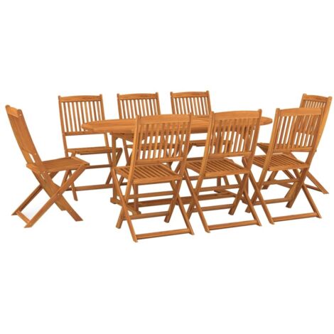 Set da Pranzo da Giardino 9pz 180x90x75cm Legno Massello Acacia vidaXL