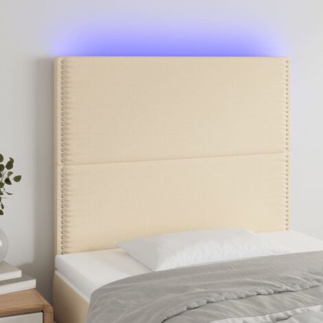 vidaXL Testiera a LED crema 90x5x118/128 cm in Tessuto (1/5)