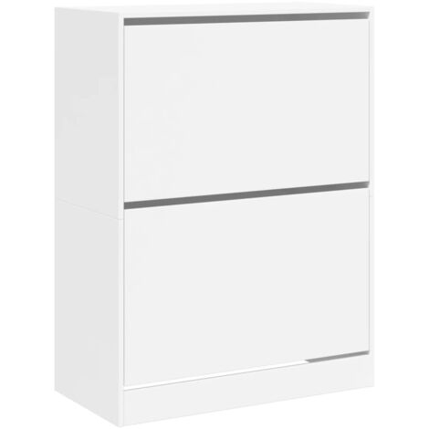 Scarpiera con 2 Cassetti Ribaltabili Bianca 80x42x108 cm vidaXL