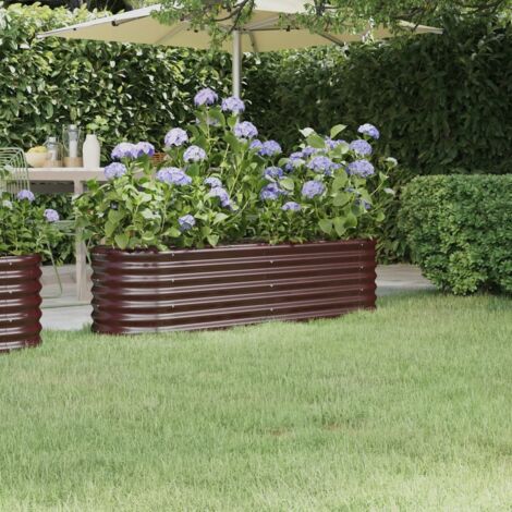 vidaXL Letto Giardino Acciaio Zincato 152x40x36cm Marrone