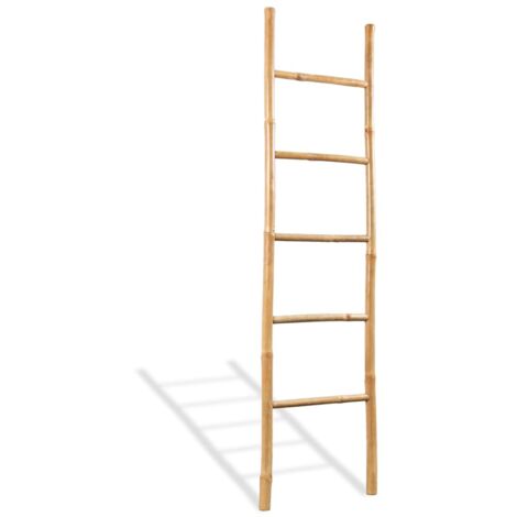 Scala Portasciugamani con 5 Pioli in Bambù 150 cm vidaXL (1/4)