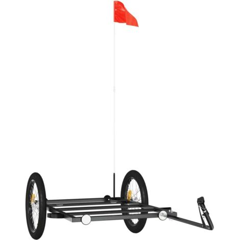 Rimorchio da Bici Nero 135x68x37 cm in Ferro vidaXL