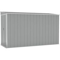 vidaXL Capanno Giardino a Parete Grigio 118x288x178 cm Acciaio Zincato