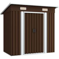 vidaXL Capanno Attrezzi da Giardino Marrone 194x121x181 cm in Acciaio