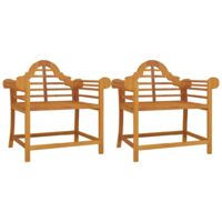 vidaXL Sedie da Giardino 2 pz 91x62x94 cm in Legno Massello di Teak