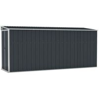 vidaXL Capanno da Giardino a Parete Antracite 118x382x178 cm Acciaio