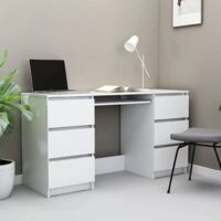vidaXL Scrivania Bianca 140x50x77 cm in Legno Multistrato