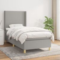vidaXL Giroletto a Molle con Materasso Grigio Chiaro100x200 cm Tessuto